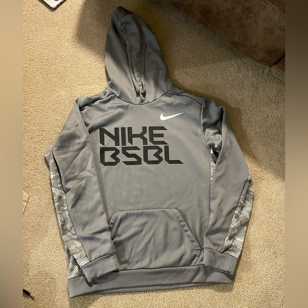 Nike Baseball Sweatshirt, Large, Gray